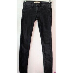 Hollister Women's Size 3R (28x30) Super Skinny Denim Black Jeans Low Rise (924)